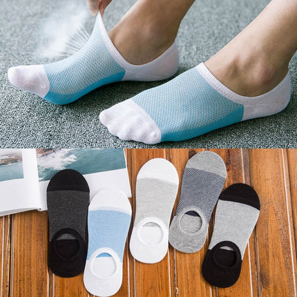 3 Pairs Mesh Breathable Invisible Deodorant Sweat Socks, One Size