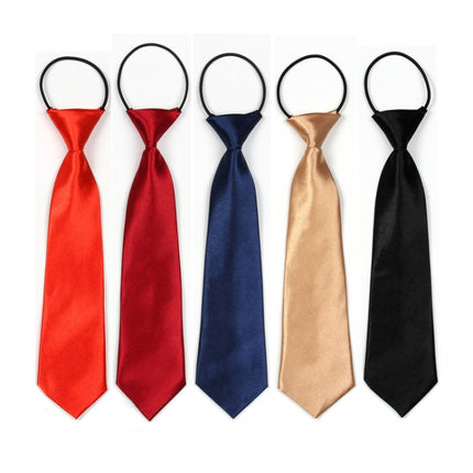 Solid Color Casual Rubber Band Lazy Tie for Children, White, Black, Orange, Wine red, Pink, Blue, Rose Red, Fluorescent Green, Dark Grey, Navy Blue, Dark Purple, Red, Champagne, Silver, Purple, Yellow, Light Navy, ArmyGreen, Lake Blue, Light Champagne ...