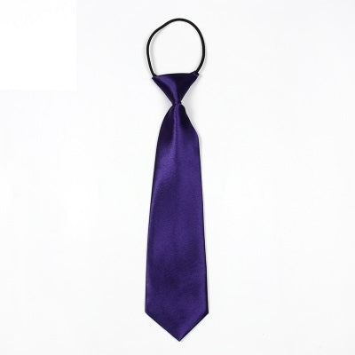 Solid Color Casual Rubber Band Lazy Tie for Children, White, Black, Orange, Wine red, Pink, Blue, Rose Red, Fluorescent Green, Dark Grey, Navy Blue, Dark Purple, Red, Champagne, Silver, Purple, Yellow, Light Navy, ArmyGreen, Lake Blue, Light Champagne ...