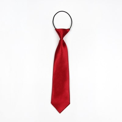 Solid Color Casual Rubber Band Lazy Tie for Children, White, Black, Orange, Wine red, Pink, Blue, Rose Red, Fluorescent Green, Dark Grey, Navy Blue, Dark Purple, Red, Champagne, Silver, Purple, Yellow, Light Navy, ArmyGreen, Lake Blue, Light Champagne ...