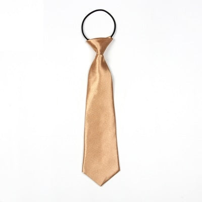 Solid Color Casual Rubber Band Lazy Tie for Children, White, Black, Orange, Wine red, Pink, Blue, Rose Red, Fluorescent Green, Dark Grey, Navy Blue, Dark Purple, Red, Champagne, Silver, Purple, Yellow, Light Navy, ArmyGreen, Lake Blue, Light Champagne ...