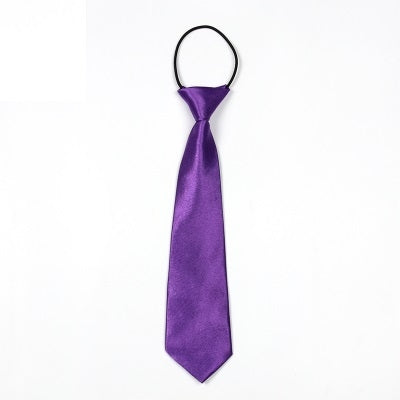 Solid Color Casual Rubber Band Lazy Tie for Children, White, Black, Orange, Wine red, Pink, Blue, Rose Red, Fluorescent Green, Dark Grey, Navy Blue, Dark Purple, Red, Champagne, Silver, Purple, Yellow, Light Navy, ArmyGreen, Lake Blue, Light Champagne ...