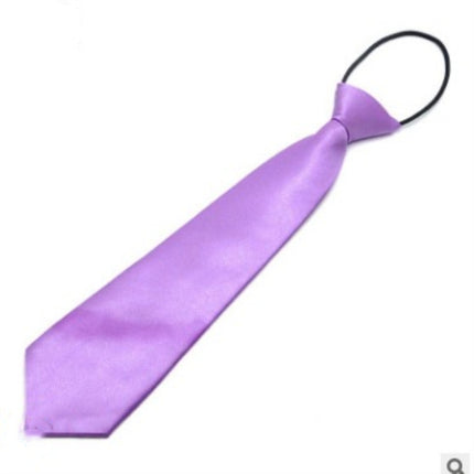 Solid Color Casual Rubber Band Lazy Tie for Children, White, Black, Orange, Wine red, Pink, Blue, Rose Red, Fluorescent Green, Dark Grey, Navy Blue, Dark Purple, Red, Champagne, Silver, Purple, Yellow, Light Navy, ArmyGreen, Lake Blue, Light Champagne ...