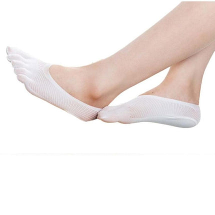 Female Socks Five Toe Sock Slippers Invisibility for Solid Color Crew Socks
