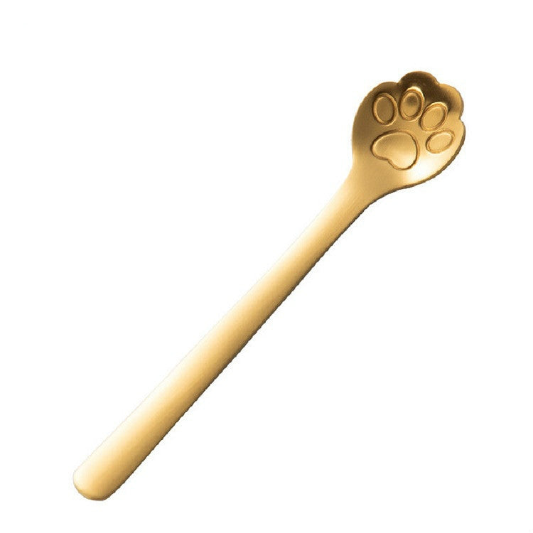 Stainless Steel Creative Cat Claw Coffee Spoon Dessert Cake Spoon, Cat Claw Spoon Gold, Hollow Cat Claw Spoon Gold, Cat Claw Spoon Rose Gold, Hollow Cat Claw Spoon Rose Gold, Cat Claw Spoon Black, Hollow Cat Claw Spoon Black, Cat Claw Spoon Colorful���...