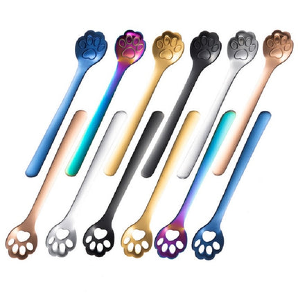 Stainless Steel Creative Cat Claw Coffee Spoon Dessert Cake Spoon, Cat Claw Spoon Gold, Hollow Cat Claw Spoon Gold, Cat Claw Spoon Rose Gold, Hollow Cat Claw Spoon Rose Gold, Cat Claw Spoon Black, Hollow Cat Claw Spoon Black, Cat Claw Spoon Colorful   ...
