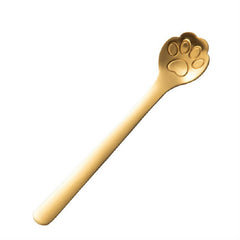 Stainless Steel Creative Cat Claw Coffee Spoon Dessert Cake Spoon, Cat Claw Spoon Gold, Hollow Cat Claw Spoon Gold, Cat Claw Spoon Rose Gold, Hollow Cat Claw Spoon Rose Gold, Cat Claw Spoon Black, Hollow Cat Claw Spoon Black, Cat Claw Spoon Colorful���...