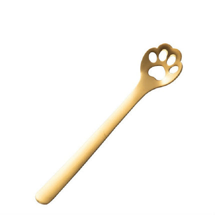 Stainless Steel Creative Cat Claw Coffee Spoon Dessert Cake Spoon, Cat Claw Spoon Gold, Hollow Cat Claw Spoon Gold, Cat Claw Spoon Rose Gold, Hollow Cat Claw Spoon Rose Gold, Cat Claw Spoon Black, Hollow Cat Claw Spoon Black, Cat Claw Spoon Colorful   ...