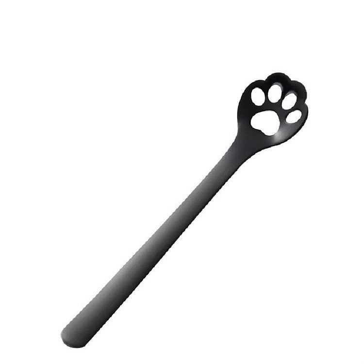Stainless Steel Creative Cat Claw Coffee Spoon Dessert Cake Spoon, Cat Claw Spoon Gold, Hollow Cat Claw Spoon Gold, Cat Claw Spoon Rose Gold, Hollow Cat Claw Spoon Rose Gold, Cat Claw Spoon Black, Hollow Cat Claw Spoon Black, Cat Claw Spoon Colorful���...