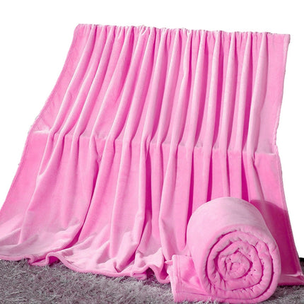 Solid Color Flannel Coral Fleece Blanket Super Soft Plaid Coverlet Sofa Cover Winter Warm Sheets Easy Wash Faux Fur Blankets, 230X250cm, 200X230cm, 180x200cm, 150x200cm, 100x140cm, 70x100cm