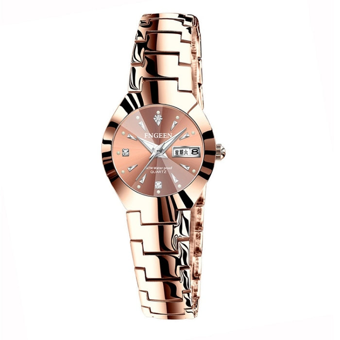 FNGEEN 5808 Women Fashion Steel Strap Quartz Watch Couple Watch, Brown Steel Coffee Surface, Black Steel Black Surface, Stainless Stee White Surface, White Steel Black Surface, Stainless Steel Blue Surface