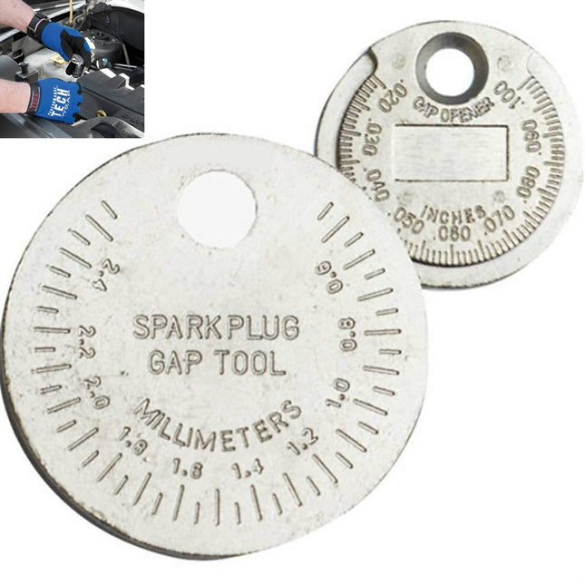 Metric-inch Coin Type Spark Plug Gauge 0.02-0.1 Inch Spark Plug Gap Measurement Tool