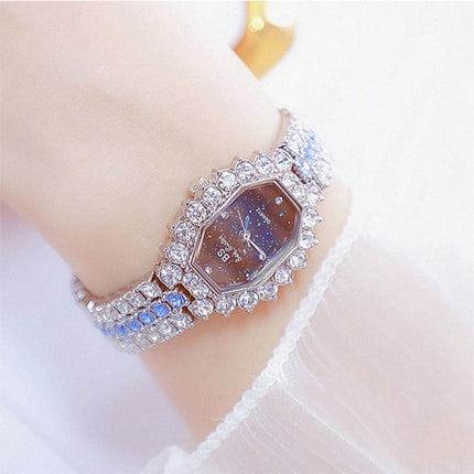 BS beesister FA1581 Women Octagonal Dial Diamond Plated Rhinestone Bracelet Quartz Watch
