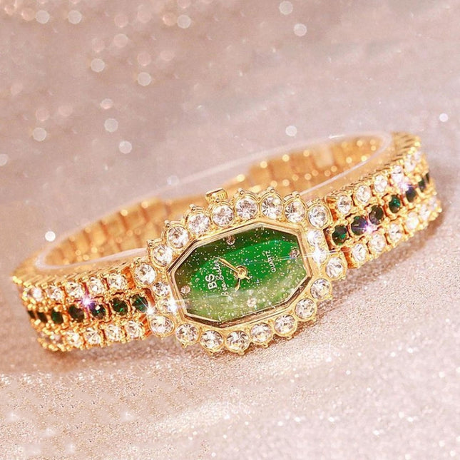 BS beesister FA1581 Women Octagonal Dial Diamond Plated Rhinestone Bracelet Quartz Watch