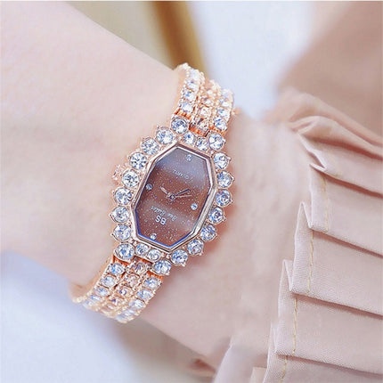 BS beesister FA1581 Women Octagonal Dial Diamond Plated Rhinestone Bracelet Quartz Watch
