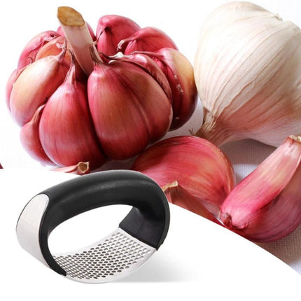 Stainless Steel Garlic Presser Manual Garlic Mincer Chopping Garlic Tools, Garlic Presser(Black)