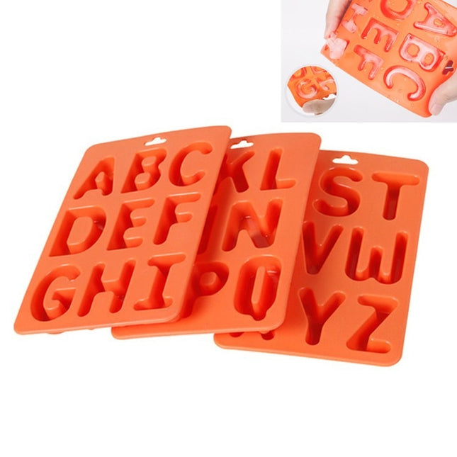 A-Z 3pcs Letter Ice Cube Ice Box Silicone Ice Tray Set, 3 in 1 LetterShalpe(Yellow), 3 in 1 LetterShalpe(Orange)