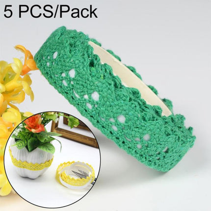 5 PCS Cotton Lace Fabric White Crochet Lace Roll Ribbon Knit Adhesive Tape Sticker Craft Decoration Stationery Supplies