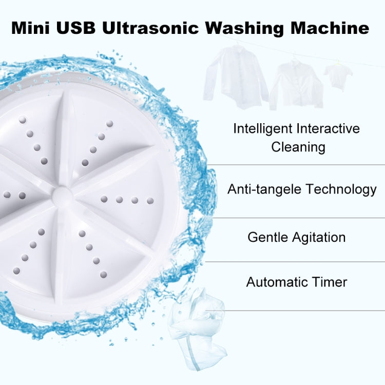 Portable Mini Washing Machine Ultrasonic Turbine Clothes Mini Washer with USB Cable Convenient for Travel, 3 in 1, 2 in 1