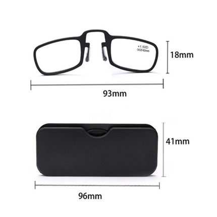 2 PCS TR90 Pince-nez Reading Glasses Presbyopic Glasses with Portable Box