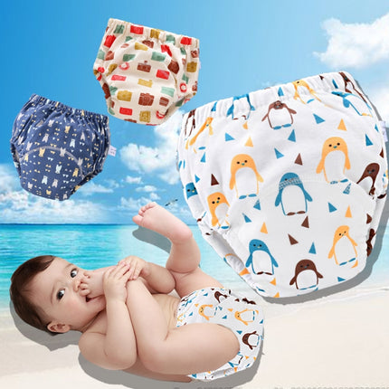 6 Layer Baby Diaper Waterproof  Reusable Cloth Diapers Baby Cotton Training  Underwear Pants Diaper, L(12-18KG), M(6-12KG), S (0-9KG)