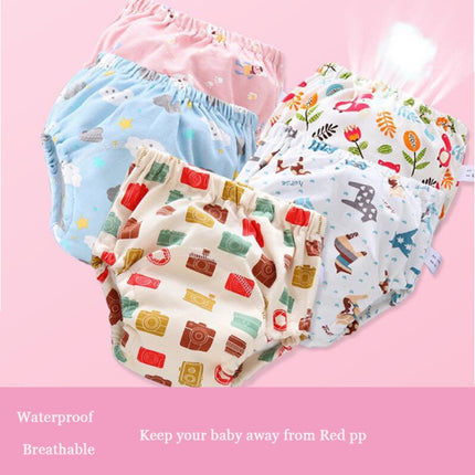 6 Layer Baby Diaper Waterproof  Reusable Cloth Diapers Baby Cotton Training  Underwear Pants Diaper, L(12-18KG), M(6-12KG), S (0-9KG)