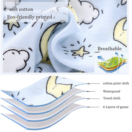 6 Layer Baby Diaper Waterproof  Reusable Cloth Diapers Baby Cotton Training  Underwear Pants Diaper, L(12-18KG), M(6-12KG), S (0-9KG)