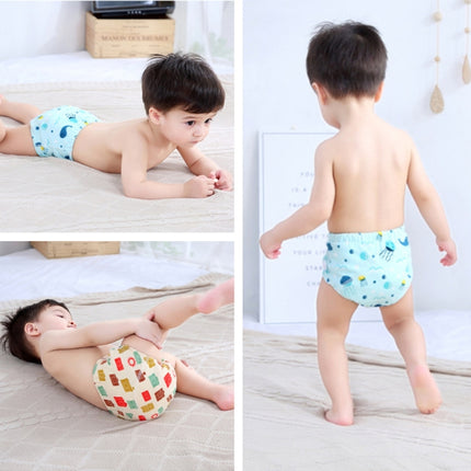 6 Layer Baby Diaper Waterproof  Reusable Cloth Diapers Baby Cotton Training  Underwear Pants Diaper, L(12-18KG), M(6-12KG), S (0-9KG)