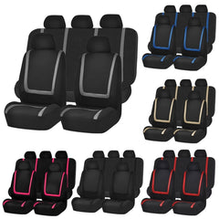 Universal Car Seat Cover Polyester Fabric Automobile Seat Covers Car Seat Cover Vehicle Seat Protector Interior Accessories, 4pcs Set Black, 4pcs Set Red, 4pcs Set Beige, 4pcs Set Gray, 4pcs Set Blue, 4pcs Set Pink, 9pcs Set Black, 9pcs Set Red��������...