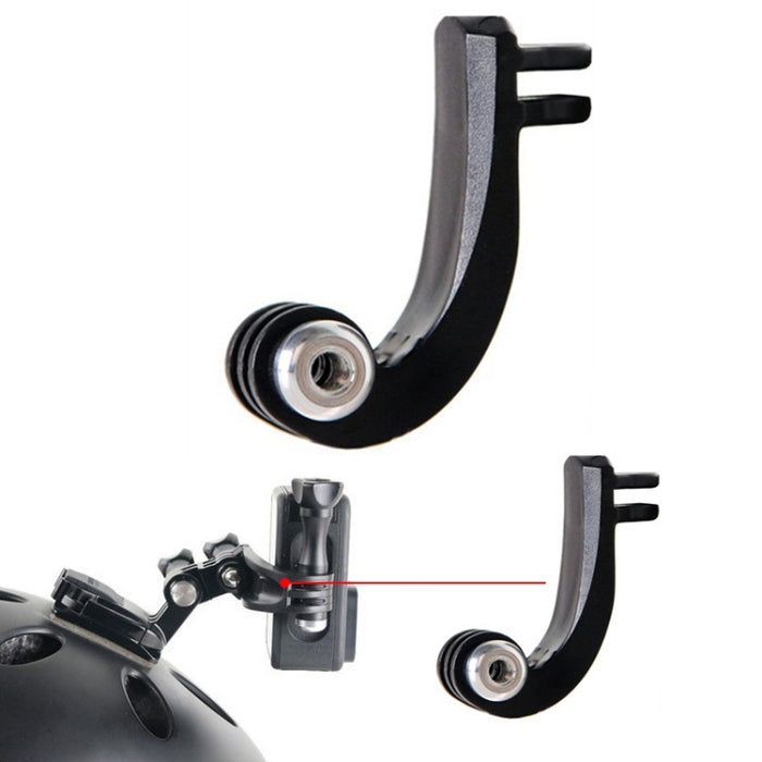 Sports Camera Accessories For GoPro HERO11 Black / HERO9 Black / DJI Osmo Action 3, Center Vertical Bend Arm, Arc Extension Rod, Centered Universal Bend Arm, 1/4 Transfer Head