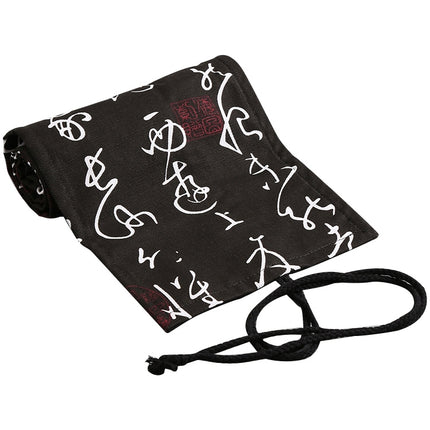Calligraphy Cute Canvas Roll School Pencil Case Pencilcase Student Pen Bag Stationery Pouch Supplies