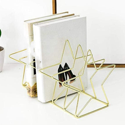 Gold S Shape Electroplated Bookend Desk Organizer Desktop Office Home Bookends Book Holder Book Stand Creative Bookshelf, S Shape Bookend