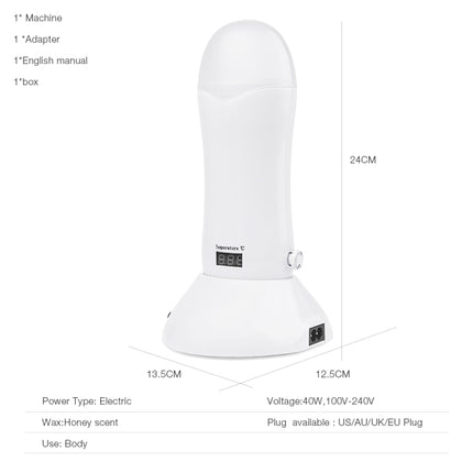 Portable Manual Thermostat Wax Machine Hair Removal Wax Bean Heater, EU Plug