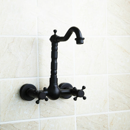 Wall-mounted Bathroom All Bronze Cold Hot Water Ancient Wall Faucet