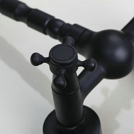 Wall-mounted Bathroom All Bronze Cold Hot Water Ancient Wall Faucet