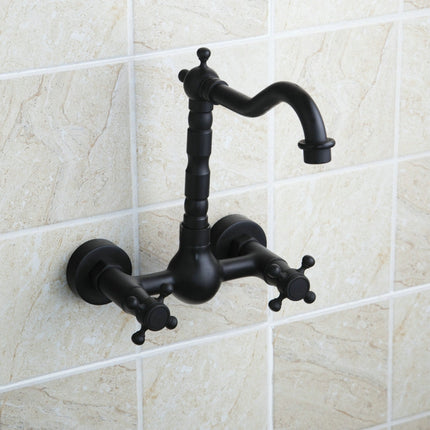 Wall-mounted Bathroom All Bronze Cold Hot Water Ancient Wall Faucet
