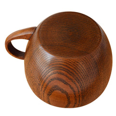 Mini Retro Handmade Wooden Coffee Tea Juice Water Cup Breakfast Beer Milk Drinkware with Handle, Milk Drinkware with Handle
