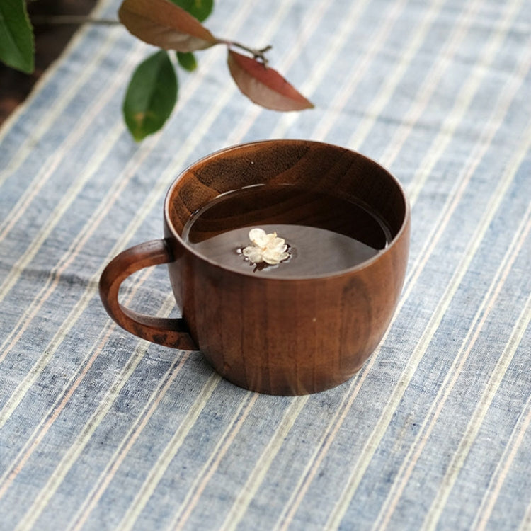 Mini Retro Handmade Wooden Coffee Tea Juice Water Cup Breakfast Beer Milk Drinkware with Handle, Milk Drinkware with Handle