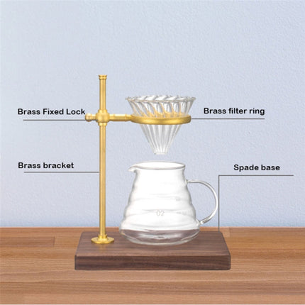 Wood Base Hand Coffee Filter Holder Adjustable Filter Holder, Rubber Wood, Spade Wood