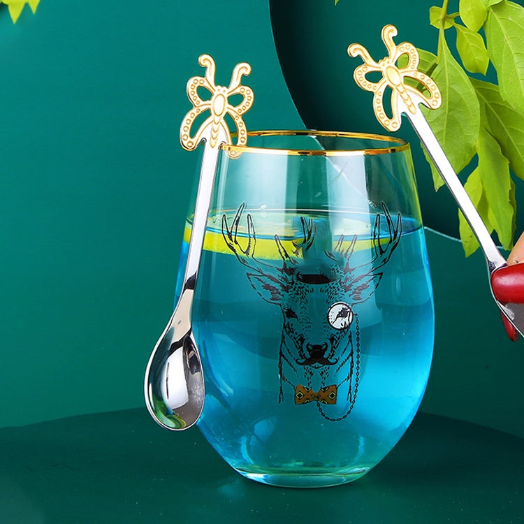 Multicolor Stainless Steel Butterfly Coffee Spoon Fruit Cold Drink Ice Cream Dessert Tea Spoon, Silver, Gold, Rose Gold, Rainbow, Black, Blue, Purple