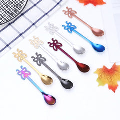Multicolor Stainless Steel Butterfly Coffee Spoon Fruit Cold Drink Ice Cream Dessert Tea Spoon, Silver, Gold, Rose Gold, Rainbow, Black, Blue, Purple