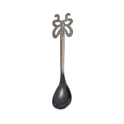 Multicolor Stainless Steel Butterfly Coffee Spoon Fruit Cold Drink Ice Cream Dessert Tea Spoon, Silver, Gold, Rose Gold, Rainbow, Black, Purple