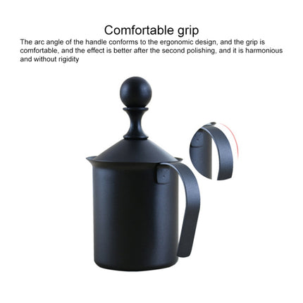 Pump Creamer Stainless Steel Double Mesh Manual Coffee Milk Foam Frothing Pitcher Froth Pump Foamer Cup, 400cc, 800cc