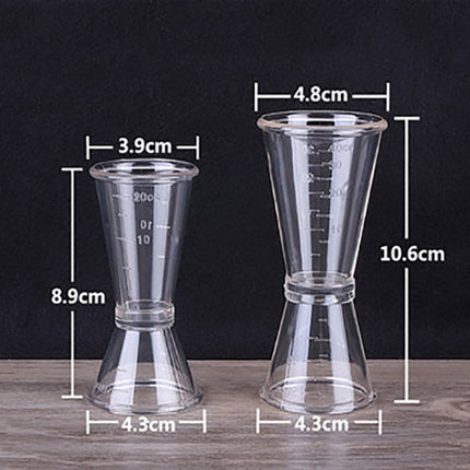 2 PCS PC Small Measuring Cup Device Double-headed Graduated Milk Tea Scale Cup Oz Measuring Tool, Large, Small