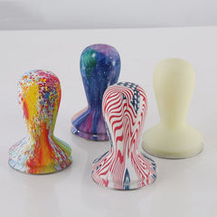 58mm Coffee Tamper Coloured Silicone Frosted Handle Coffee Hammer 304 Stainless Steel Powder Press Coffee Accessories, Starry Sky, Stripe, Colorful, Milk White
