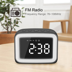 BT-511 Mini LED HD Mirror Bluetooth Speaker, Support 32GB TF Card & 3.5mm AUX & Dual Alarm Clock & Real-time Temperature & Hands-free Calling, White, Pink, Black, Red