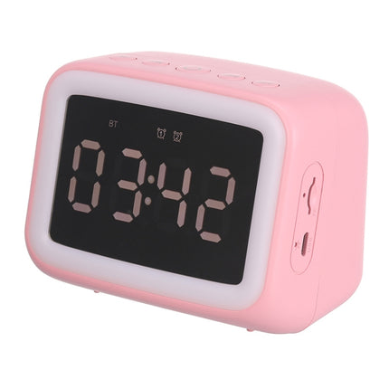 BT-511 Mini LED HD Mirror Bluetooth Speaker, Support 32GB TF Card & 3.5mm AUX & Dual Alarm Clock & Real-time Temperature & Hands-free Calling, White, Pink, Black, Red