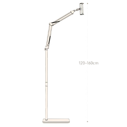 Live Folding Multifunctional Floor Stand For 4-13 Inch Cell Phone/Tablet/Switch, Retractable With Desktop Collet(Black), Retractable(Black)