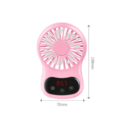 Multifunctional Clock Small Fan Creative Desktop Mini USB Fan, White, Pink, Blue