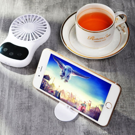 Multifunctional Clock Small Fan Creative Desktop Mini USB Fan, White, Pink, Blue